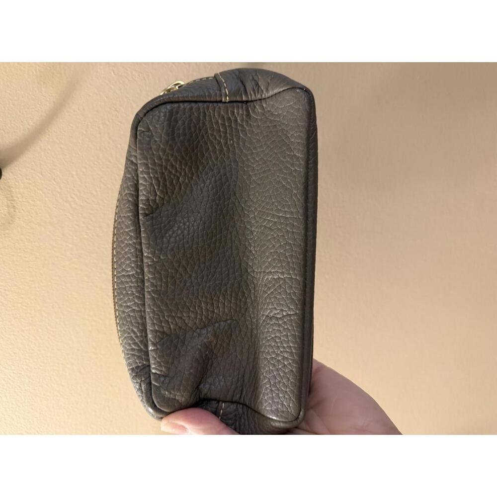 Dooney & Bourke Pebbled Taupe Leather Small Pouch - Picture 2 of 5